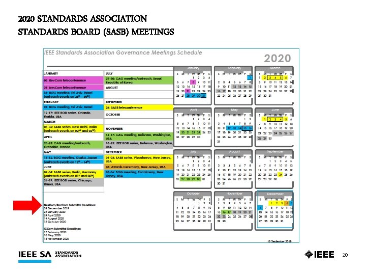 2020 STANDARDS ASSOCIATION STANDARDS BOARD (SASB) MEETINGS 20 