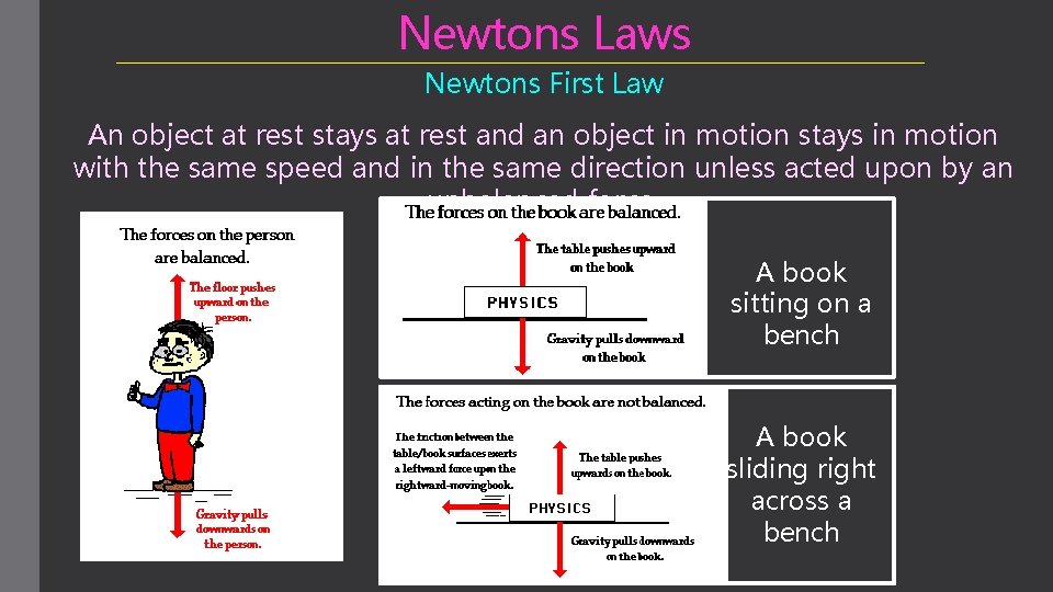 Newtons Laws Newtons First Law An object at rest stays at rest and an