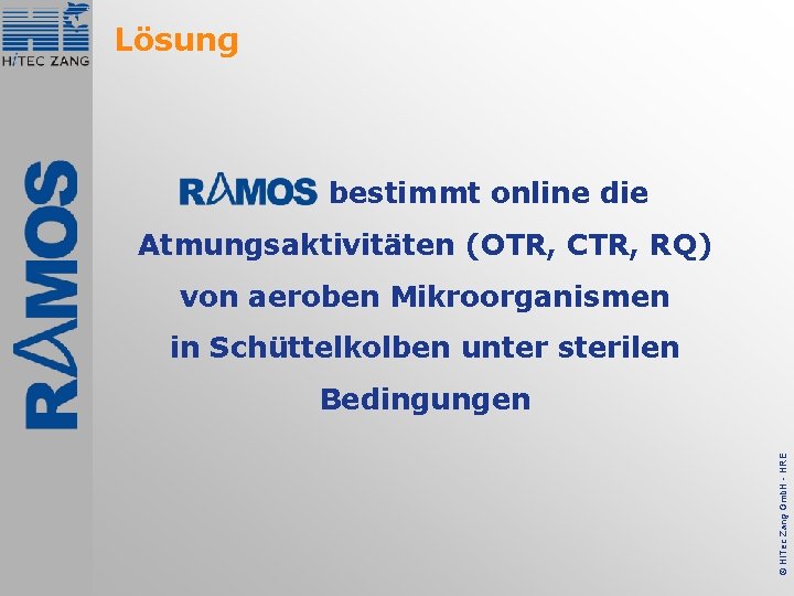 Lösung bestimmt online die Atmungsaktivitäten (OTR, CTR, RQ) von aeroben Mikroorganismen in Schüttelkolben unter