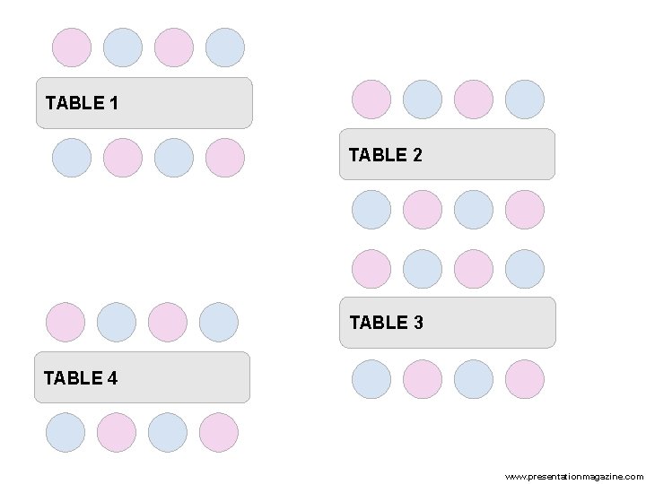 TABLE 1 TABLE 2 TABLE 3 TABLE 4 www. presentationmagazine. com 