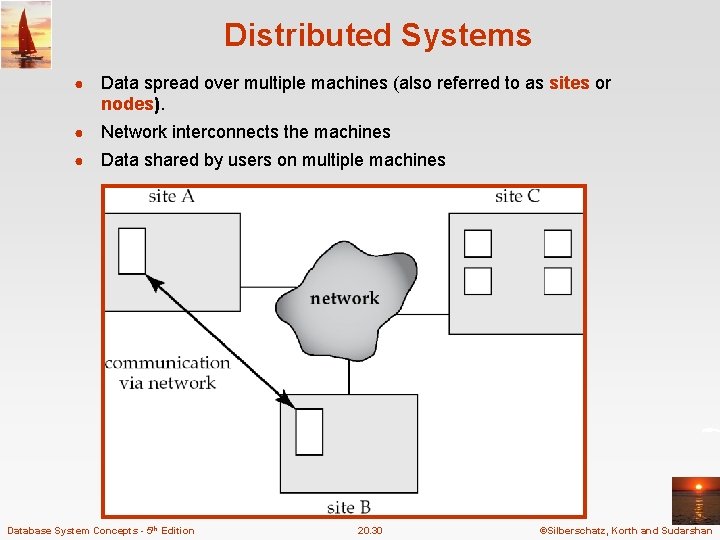 Distributed Systems ● Data spread over multiple machines (also referred to as sites or Distributed Systems ● Data spread over multiple machines (also referred to as sites or