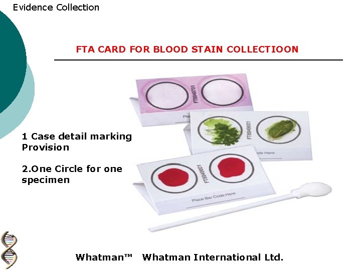 Evidence Collection FTA CARD FOR BLOOD STAIN COLLECTIOON 1 Case detail marking Provision 2.