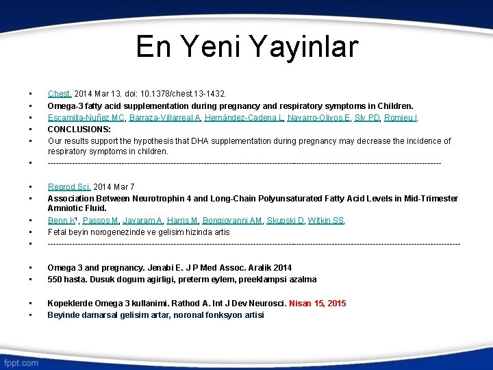 En Yeni Yayinlar • • Chest. 2014 Mar 13. doi: 10. 1378/chest. 13 -1432.