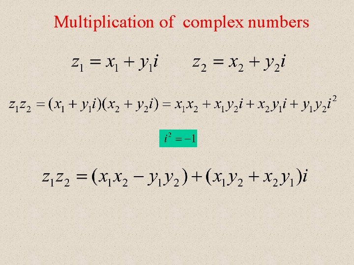 Multiplication of complex numbers 