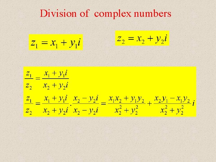 Division of complex numbers 