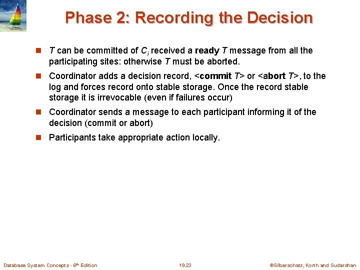 Phase 2: Recording the Decision T can be committed of Ci received a ready
