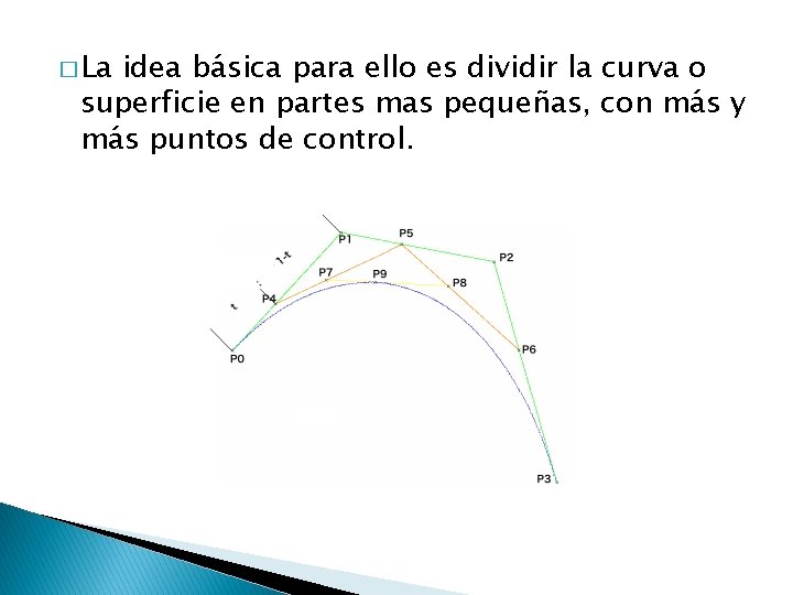 � La idea básica para ello es dividir la curva o superficie en partes