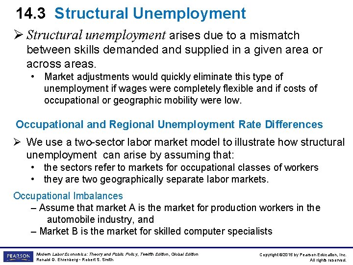 14. 3 Structural Unemployment Ø Structural unemployment arises due to a mismatch between skills