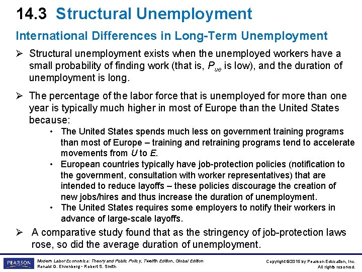 14. 3 Structural Unemployment International Differences in Long-Term Unemployment Ø Structural unemployment exists when