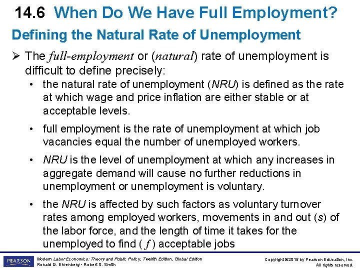 14. 6 When Do We Have Full Employment? Defining the Natural Rate of Unemployment