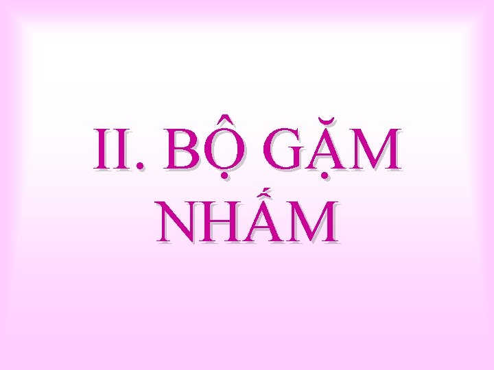 II. BỘ GẶM NHẤM 