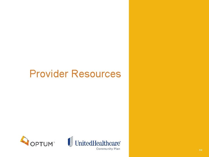 Provider Resources 64 