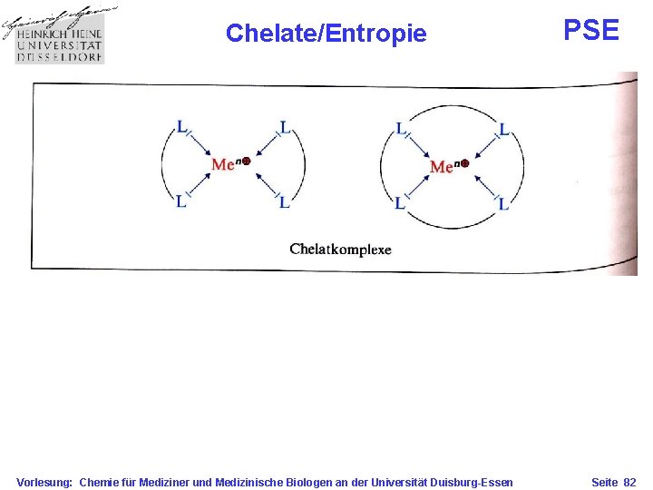 Chelate/Entropie Vorlesung: Chemie für Mediziner und Medizinische Biologen an der Universität Duisburg-Essen PSE Seite