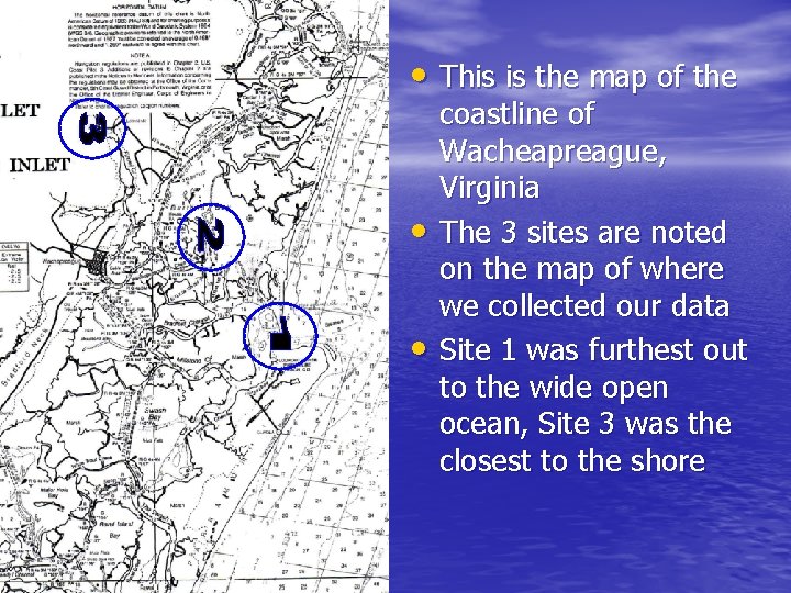  • This is the map of the • • coastline of Wacheapreague, Virginia