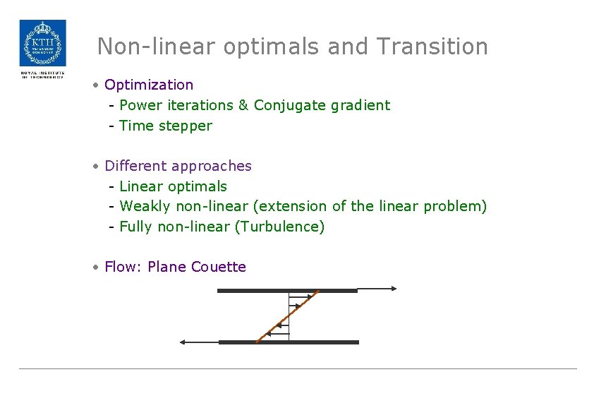 Non-linear optimals and Transition • Optimization - Power iterations & Conjugate gradient - Time