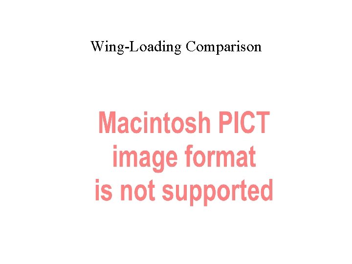 Wing-Loading Comparison 