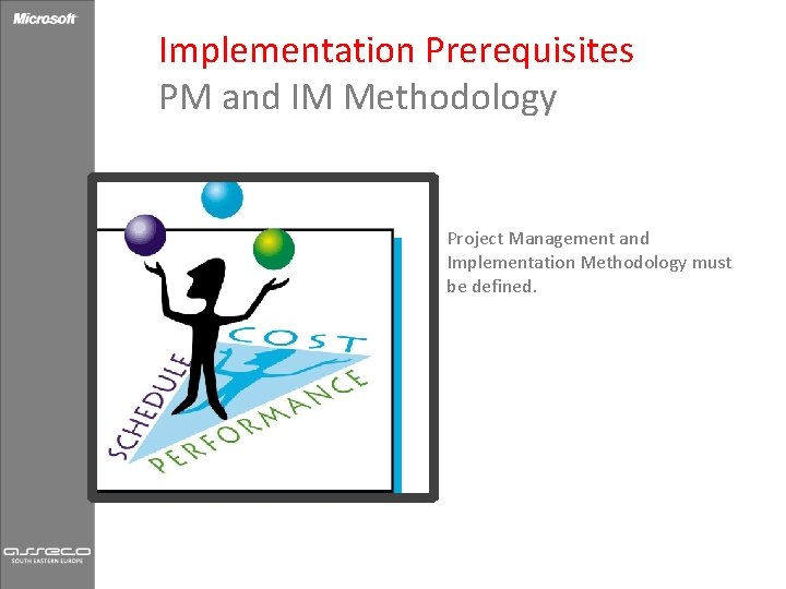 Implementation Prerequisites PM and IM Methodology Project Management and Implementation Methodology must be defined.