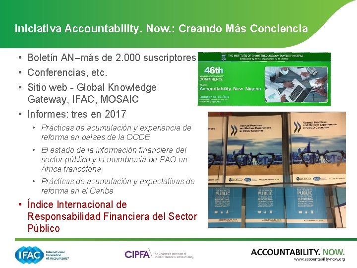 Iniciativa Accountability. Now. : Creando Más Conciencia • Boletín AN–más de 2. 000 suscriptores