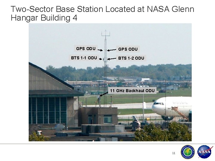 Two-Sector Base Station Located at NASA Glenn Hangar Building 4 GPS ODU BTS 1