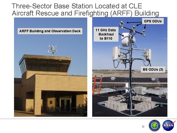 Three-Sector Base Station Located at CLE Aircraft Rescue and Firefighting (ARFF) Building GPS ODUs