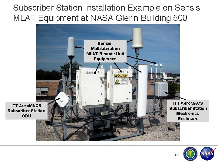 Subscriber Station Installation Example on Sensis MLAT Equipment at NASA Glenn Building 500 Sensis