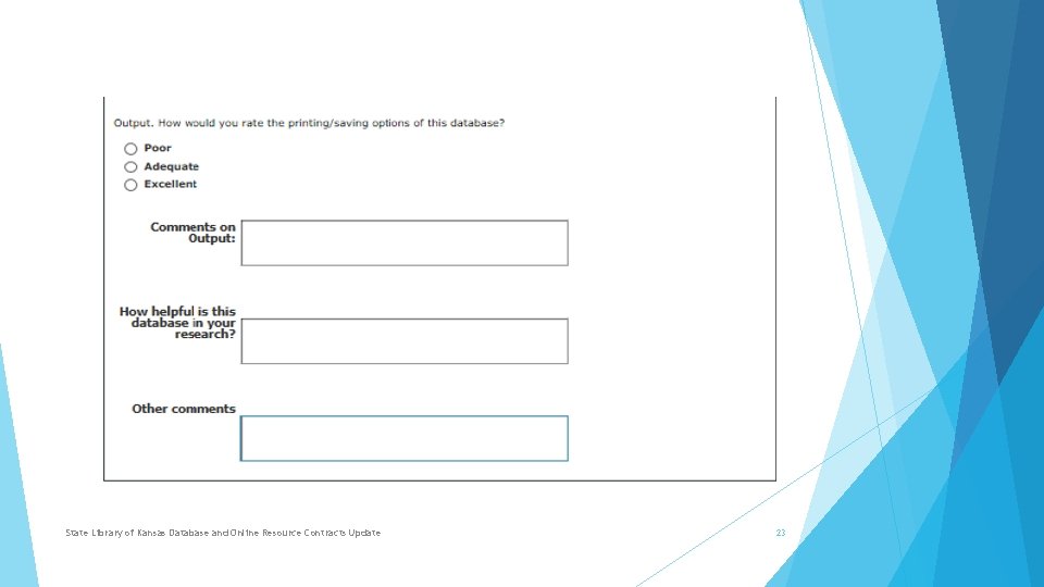 State Library of Kansas Database and Online Resource Contracts Update 23 