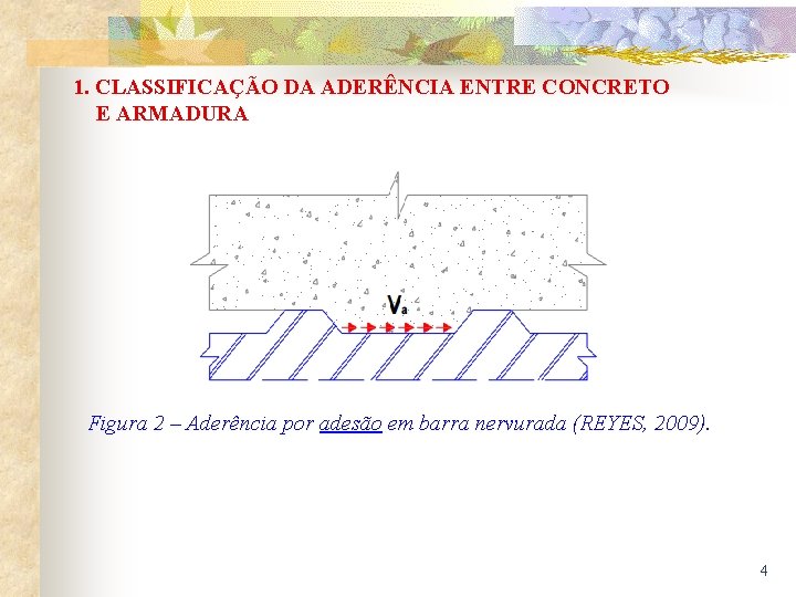 1. CLASSIFICAÇÃO DA ADERÊNCIA ENTRE CONCRETO E ARMADURA Figura 2 – Aderência por adesão