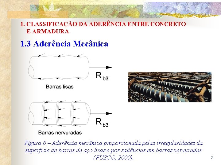 1. CLASSIFICAÇÃO DA ADERÊNCIA ENTRE CONCRETO E ARMADURA 1. 3 Aderência Mecânica Figura 6