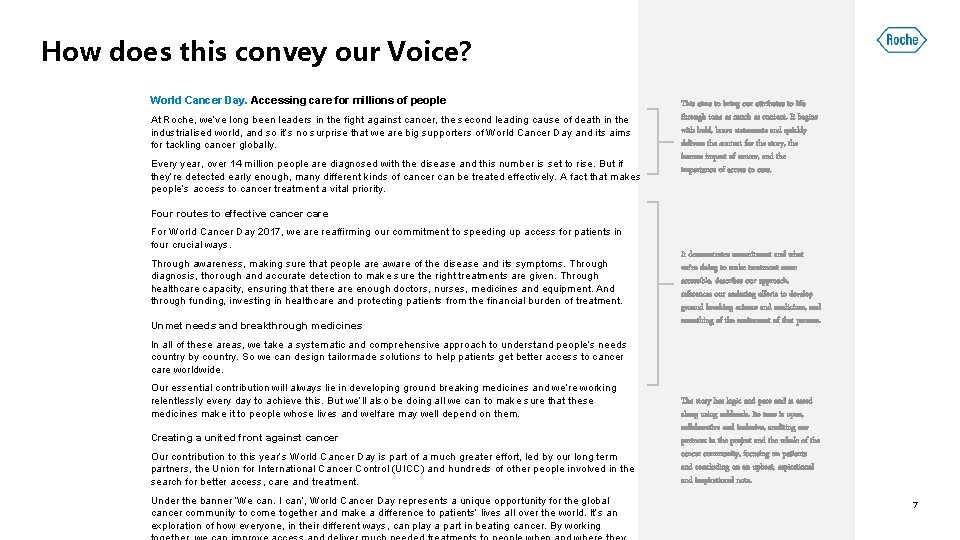 How does this convey our Voice? World Cancer Day. Accessing care for millions of