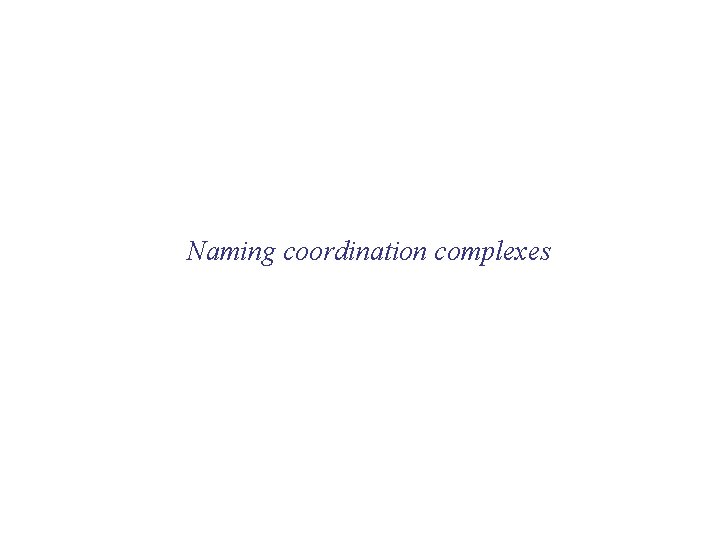 Naming coordination complexes 