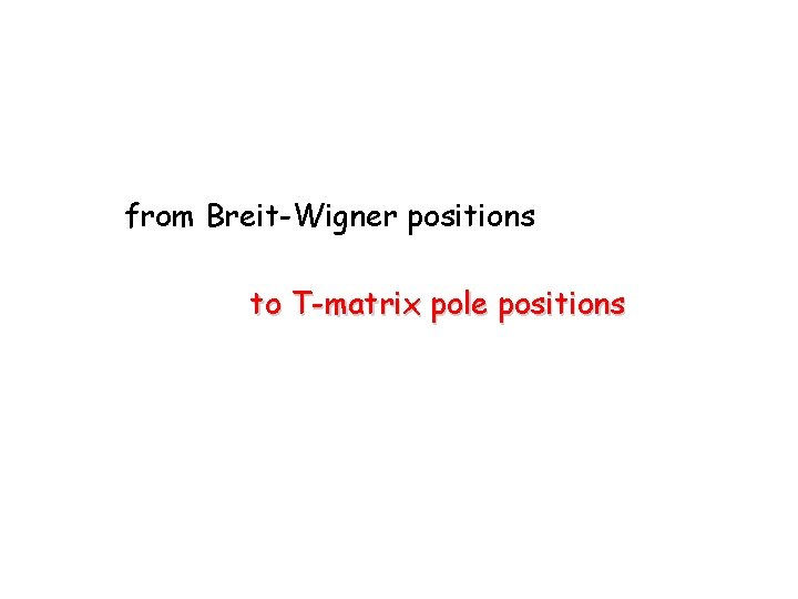 from Breit-Wigner positions to T-matrix pole positions 