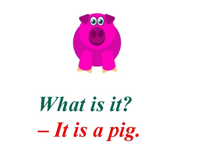 What is it? – It is a pig. 