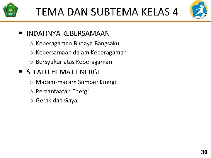 TEMA DAN SUBTEMA KELAS 4 § INDAHNYA KEBERSAMAAN o Keberagaman Budaya Bangsaku o Kebersamaan