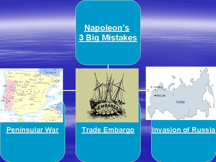 Napoleon’s 3 Big Mistakes Peninsular War Trade Embargo Invasion of Russia 