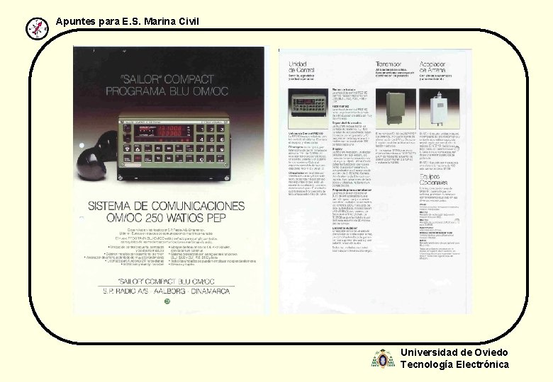 Apuntes para E. S. Marina Civil Universidad de Oviedo Tecnología Electrónica 