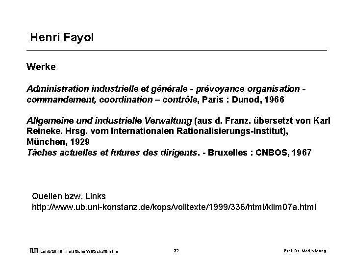 Henri Fayol Werke Administration industrielle et générale - prévoyance organisation commandement, coordination – contrôle,