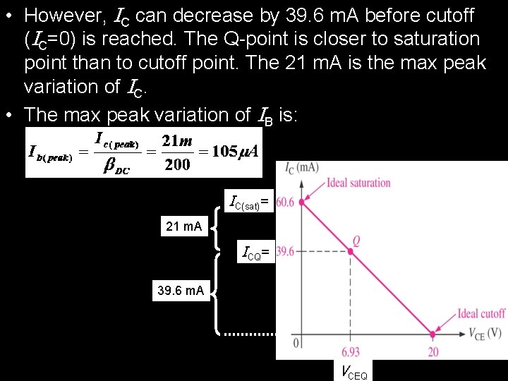  • However, IC can decrease by 39. 6 m. A before cutoff (IC=0)