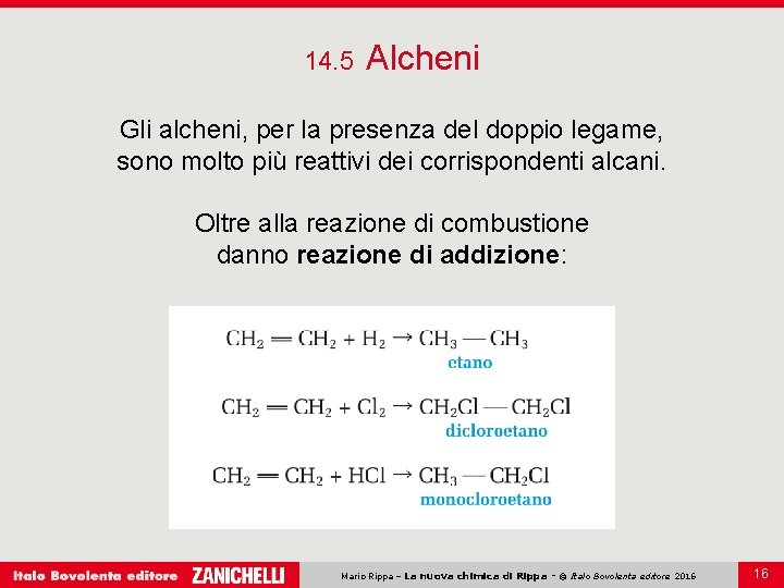 14. 5 Alcheni Gli alcheni, per la presenza del doppio legame, sono molto più 14. 5 Alcheni Gli alcheni, per la presenza del doppio legame, sono molto più