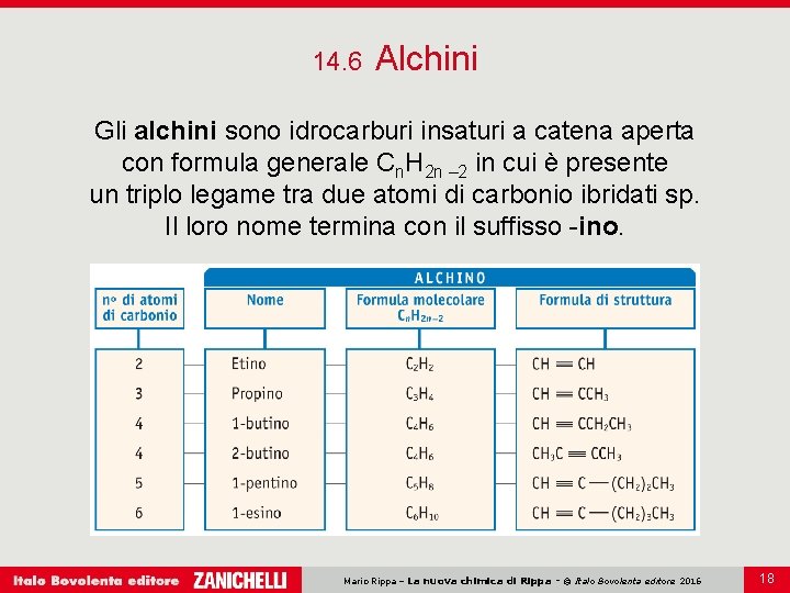 14. 6 Alchini Gli alchini sono idrocarburi insaturi a catena aperta con formula generale 14. 6 Alchini Gli alchini sono idrocarburi insaturi a catena aperta con formula generale