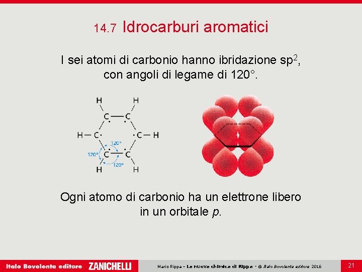 14. 7 Idrocarburi aromatici I sei atomi di carbonio hanno ibridazione sp 2, con 14. 7 Idrocarburi aromatici I sei atomi di carbonio hanno ibridazione sp 2, con