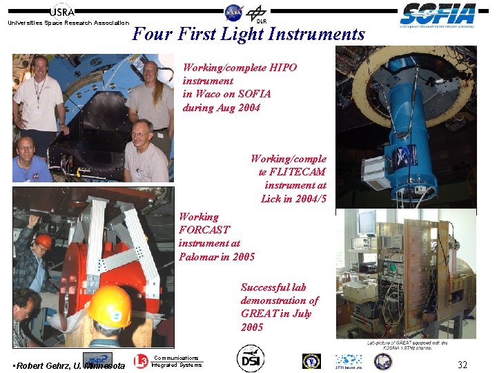 Universities Space Research Association Four First Light Instruments Working/complete HIPO instrument in Waco on