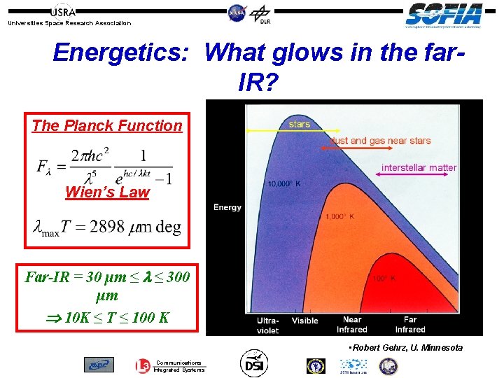 Universities Space Research Association Energetics: What glows in the far. IR? The Planck Function