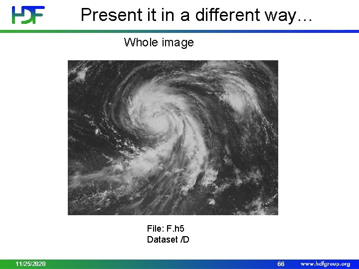 Present it in a different way… Whole image File: F. h 5 Dataset /D