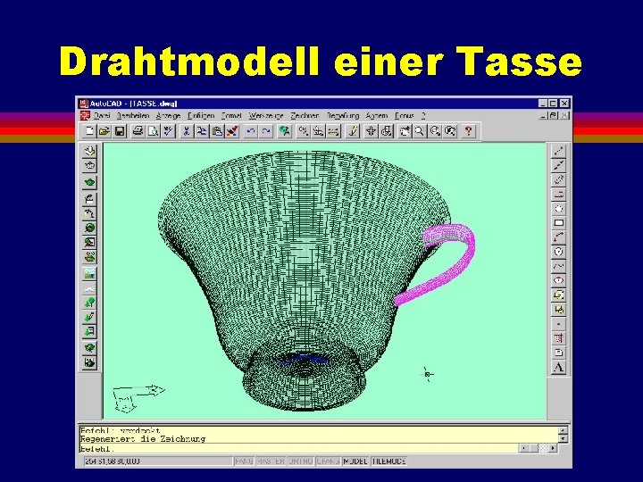 Drahtmodell einer Tasse 