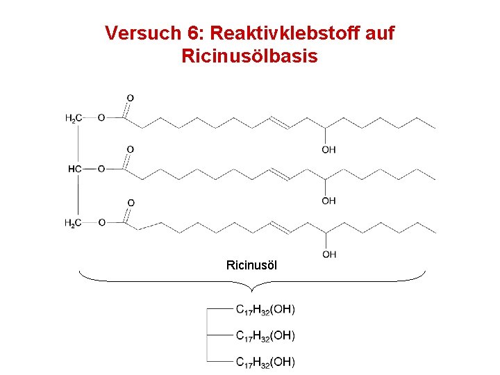 Versuch 6: Reaktivklebstoff auf Ricinusölbasis Ricinusöl 