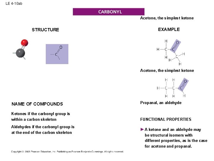 LE 4 -10 ab Acetone, the simplest ketone STRUCTURE EXAMPLE Acetone, the simplest ketone