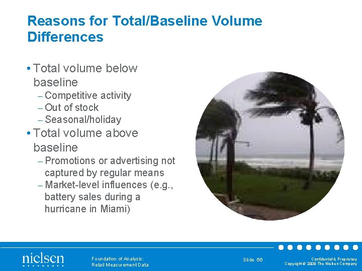 Reasons for Total/Baseline Volume Differences • Total volume below baseline – Competitive activity –