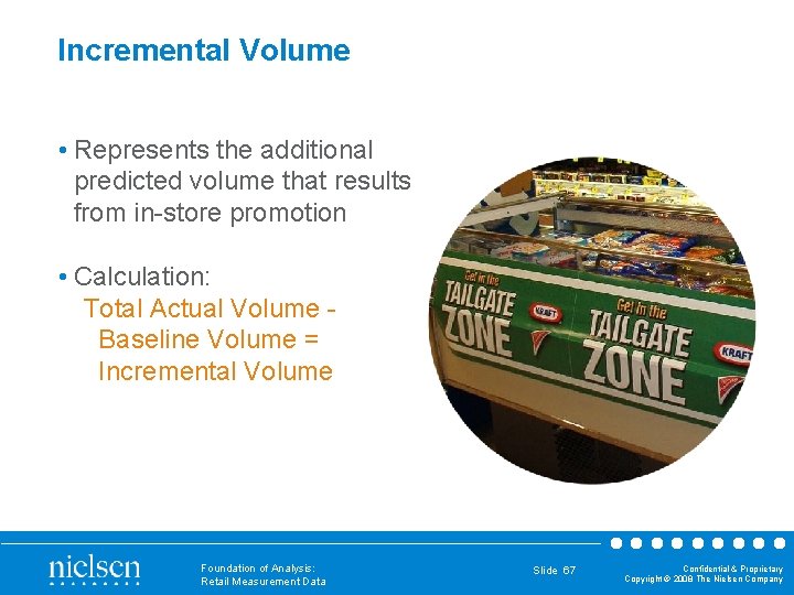 Incremental Volume • Represents the additional predicted volume that results from in-store promotion •