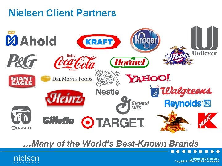 Nielsen Client Partners …Many of the World’s Best-Known Brands Confidential & Proprietary Copyright ©