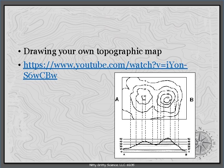  • Drawing your own topographic map • https: //www. youtube. com/watch? v=i. Yon.